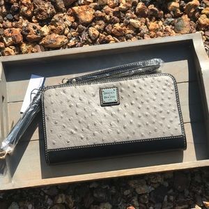 Ostrich Alice Wristlet Clutch